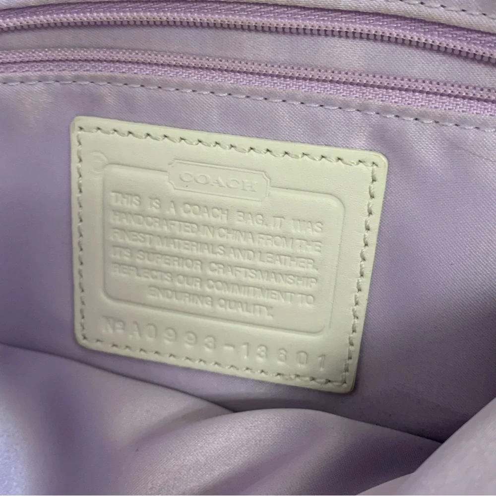 COACH Cricket Putty & White Leather 13601 Shoulder Bag - Picture 14 of 16